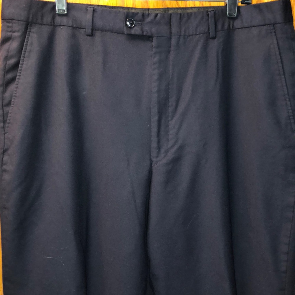 Elite Men’s Navy Blue Flat Front Dress Pants